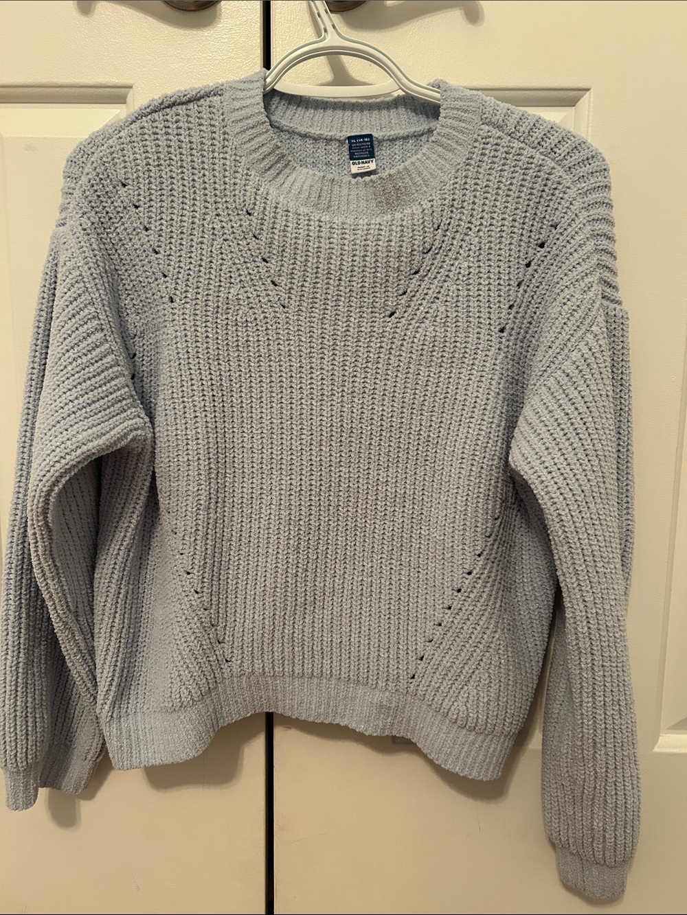 Old Navy Light Blue Textured Crewneck Sweater